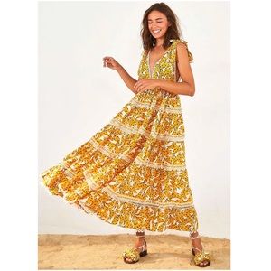 FARM RIO White Spotted Bananas Maxi Dress